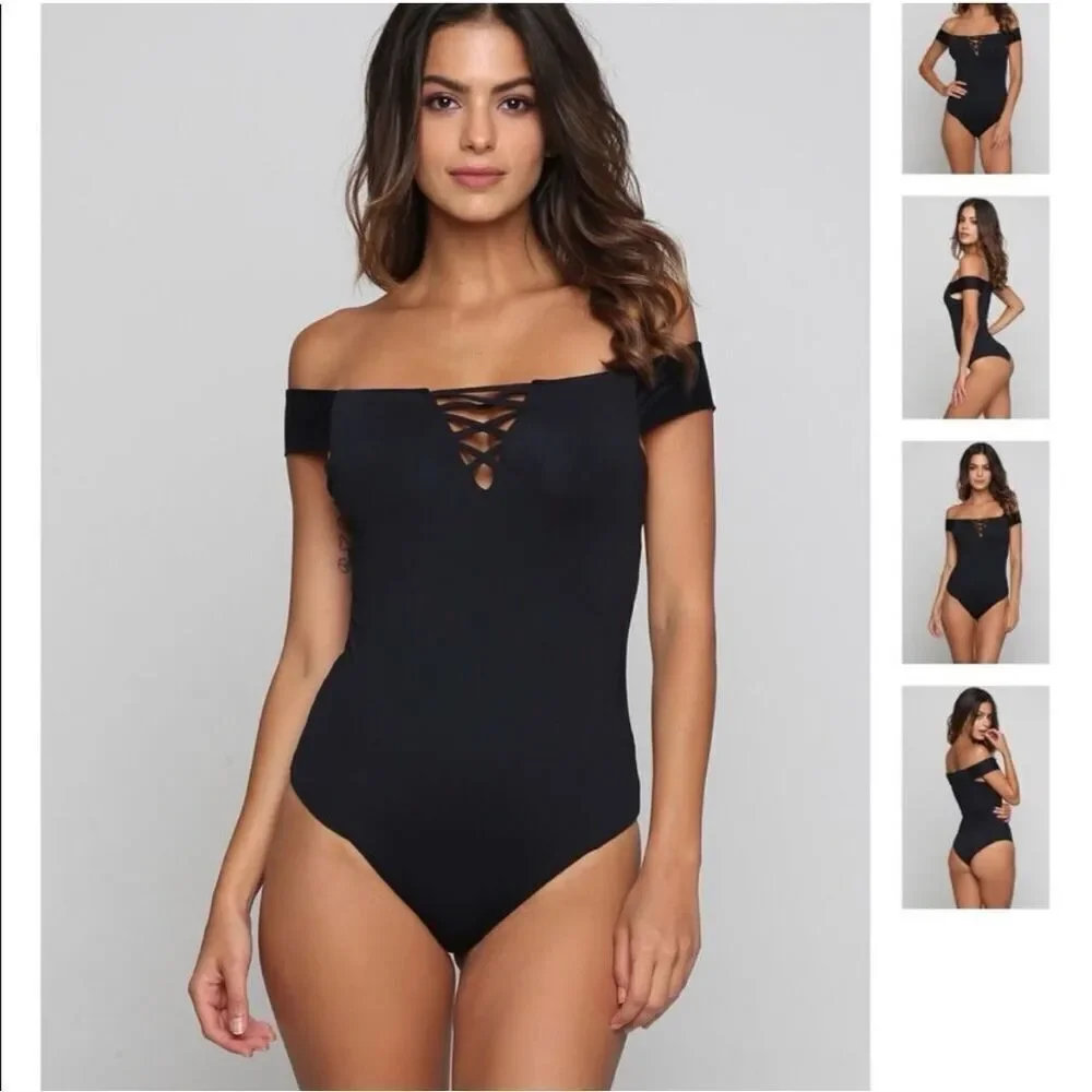 ✨Frankie's Bikinis Brooklyn One Piece Black Sz Large Bikini✨